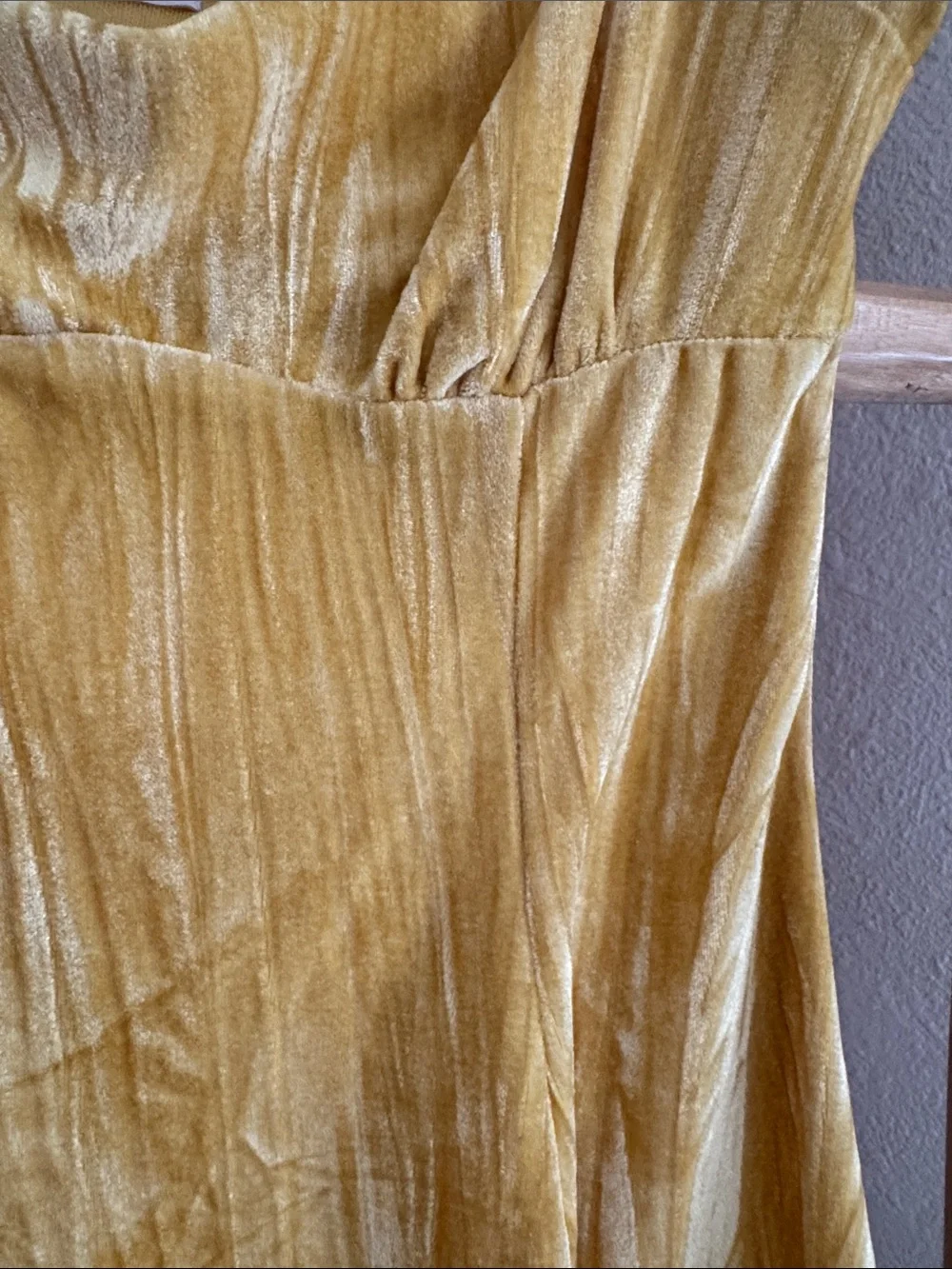 Urban Outfitters Yellow Velvet Scoop Neck Dress - Picture 3 of 5